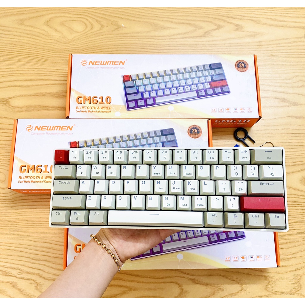Bàn phím không dây Newmen GM610 RGB Dual