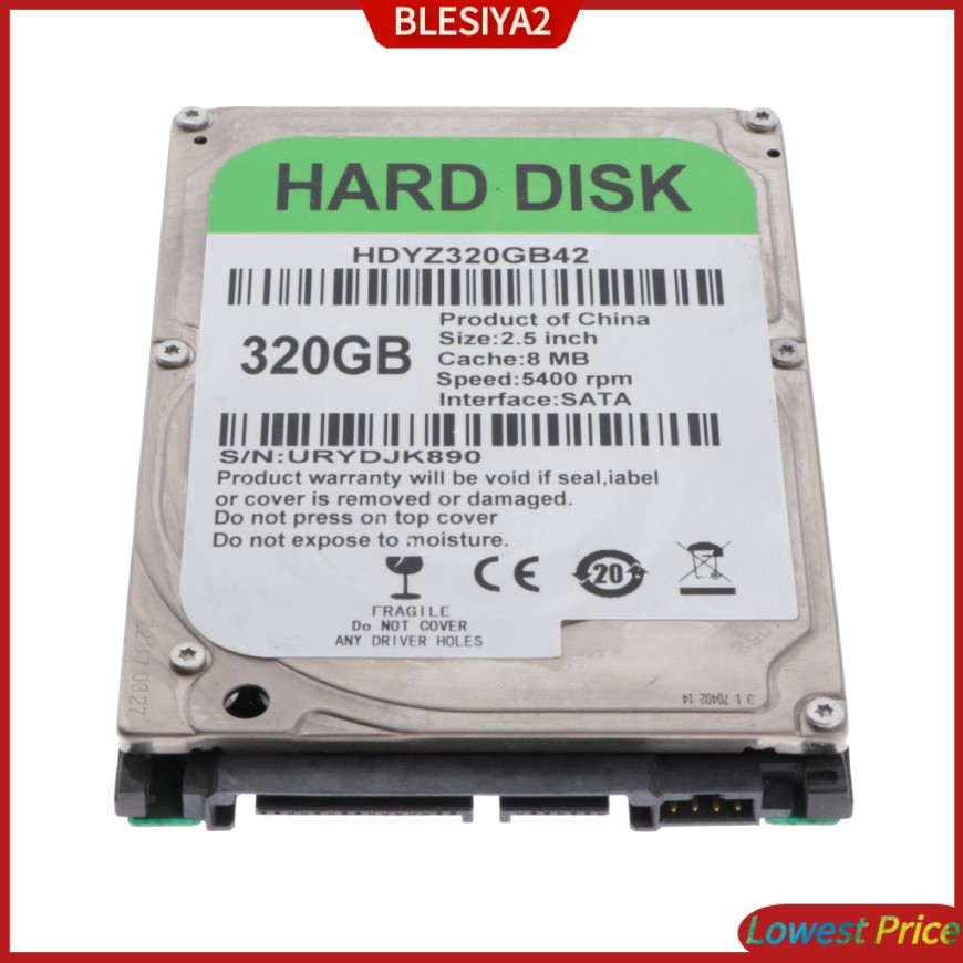 SATA (Hàng Mới Về) Ổ Cứng Trong 2.5 Trong 8m Cache Hdd Cho Laptop Notebook 320gb