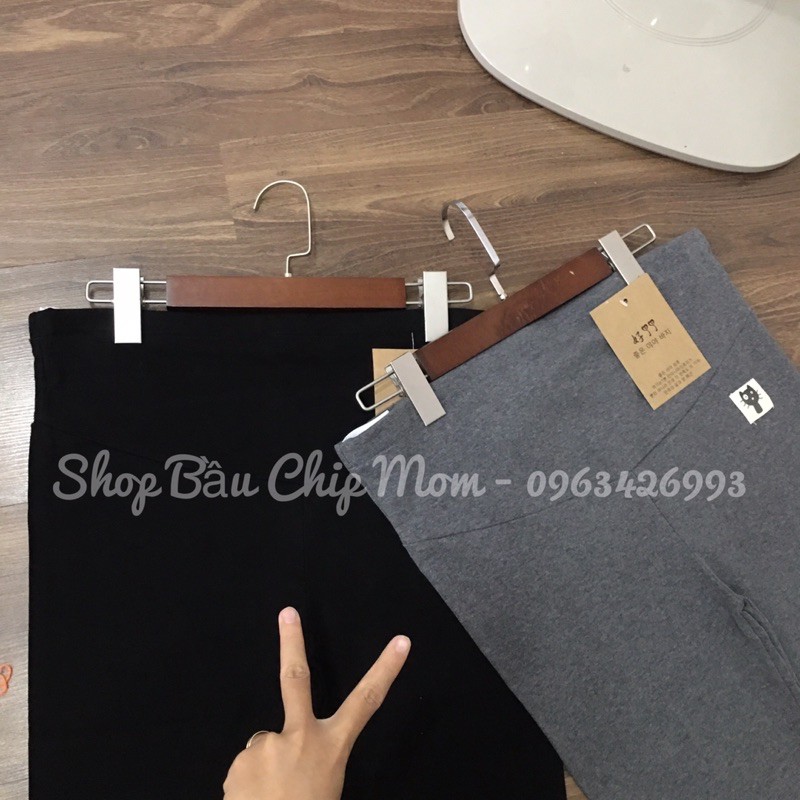 Quần legging BẦU mèo cotton Bozip đẹp- co dãn tối đa