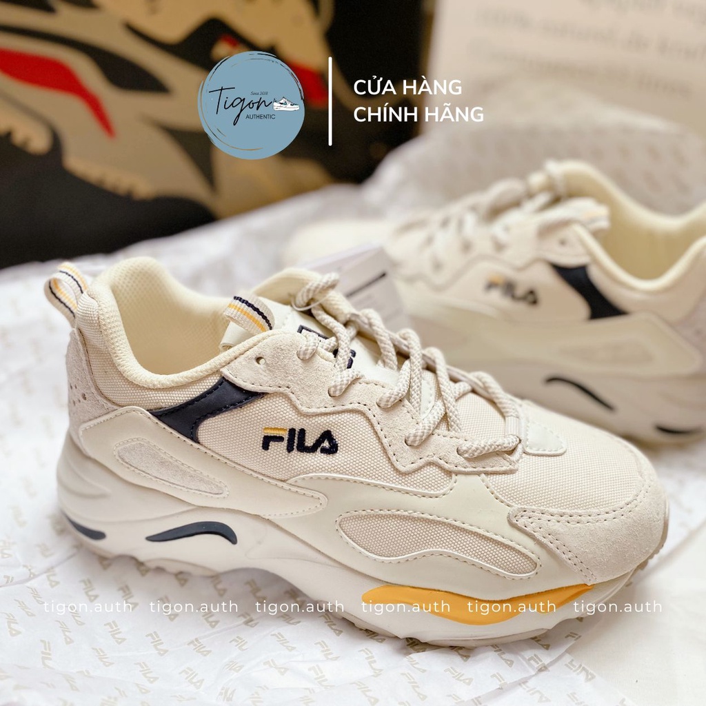 Giày thể thao chính hãng,  Giày thể thao nữ Fila Ray Tracer White Blue Yellow  Tigon.auth