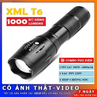Đèn pin siêu sáng ❤️𝐅𝐑𝐄𝐄 𝐒𝐇𝐈𝐏❤️ Đèn pin XML T6 3 chế độ sáng - Chống thâm nước