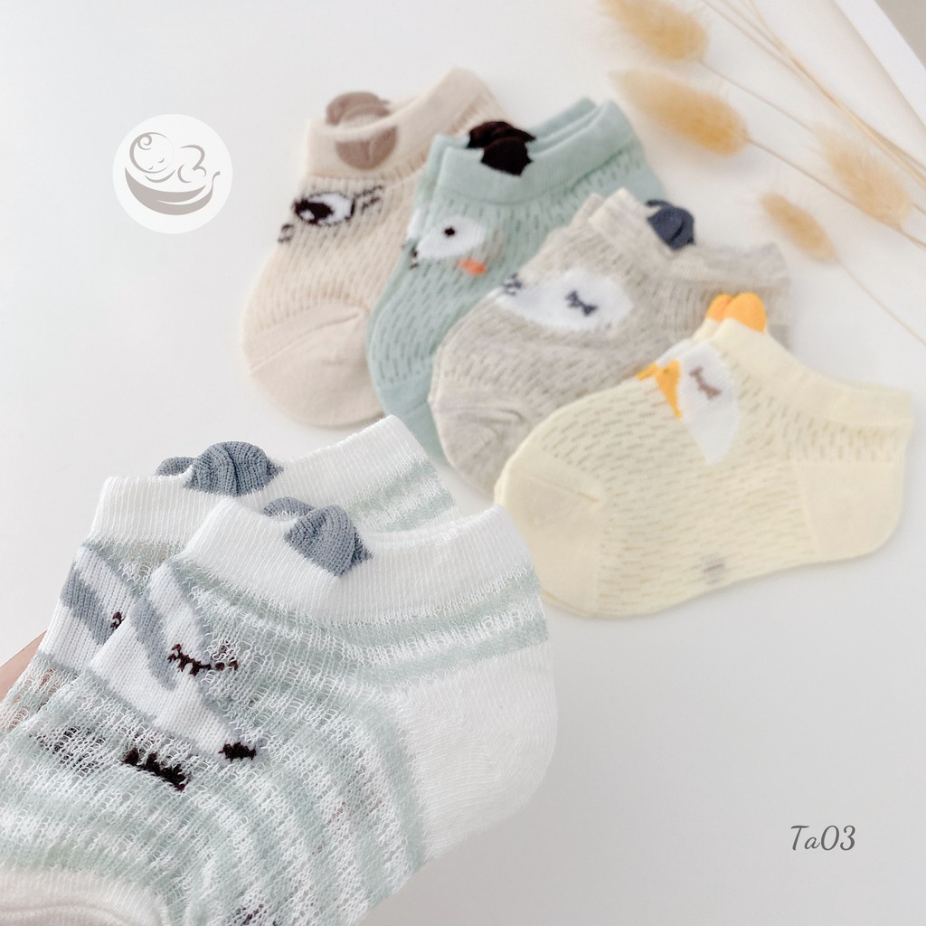 TA03 Set tất 4 đôi tất trơn cho mềm mại thoáng mát cho bé của Mama Ơi-Thời trang cho bé