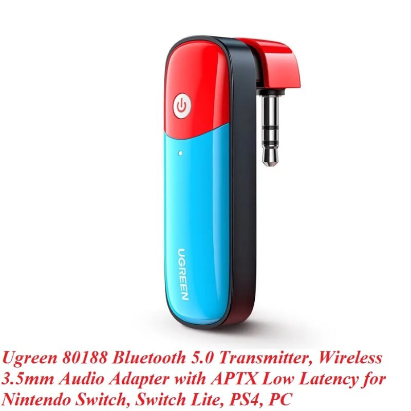 Ugreen 80188 Bluetooth 5.0 bộ phát jack 3.5mm hỗ trợ chuẩn APTX cho Nintendo Switch Lite PS4 PC CM324
