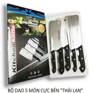 Bộ dao thái lưỡi thép cực bén kitchen knife 05 món hàng nhập, dao nhà bếp, chất lượng siêu bến