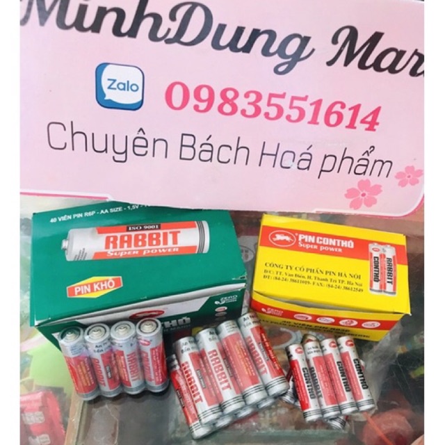 Vỉ 4 quả Pin con thỏ loại nhỏ và nhỡ