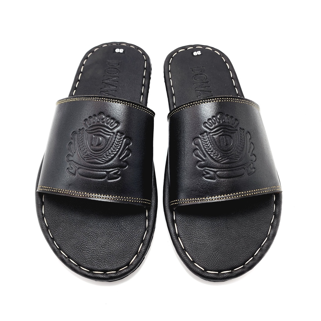 Dép quai Ngang Nam Da Bò Thật 100% May Quai Chắc Chắn Bao Đi Nước - Kiểu Quai Vương Miện Đẳng Cấp D.qnvm