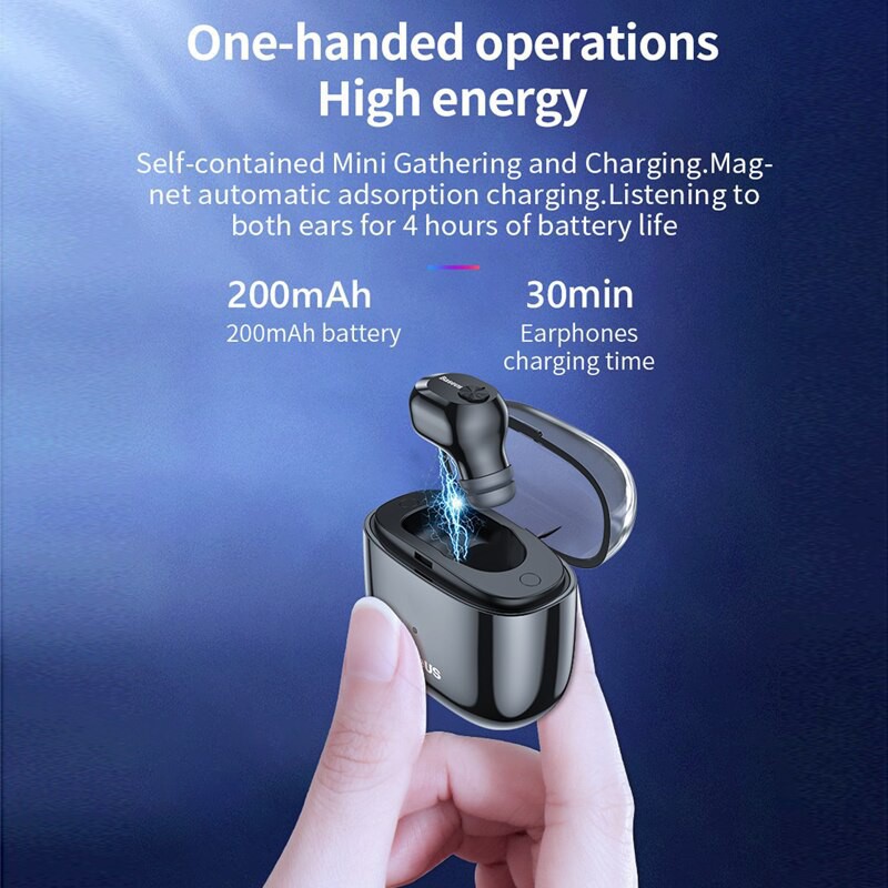 Tai nghe bluetooth earphone đơn chống nước hiệu Baseus TWS A03s ( bluetooth 5.0, Lọc âm, chống ồn, âm thanh Hifi)