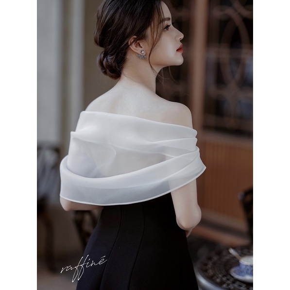 Váy mùa thu với quây và xương đòn tiệc tối sexy màu đen váy xoay lớn nữ thần váy đầm