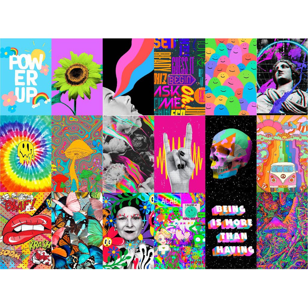 12 tấm Wall Collage keo sẵng dán tường trang trí phòng ngủ - theme INDIE INDIE