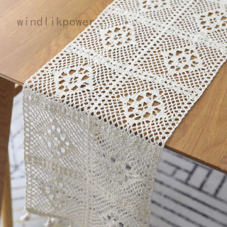 Khăn Trải Bàn Vải Cotton Phối Ren Màu Be Phong Cách Bắc Âu Độc Đáo Trang Trí Bàn Tiệc Cưới
