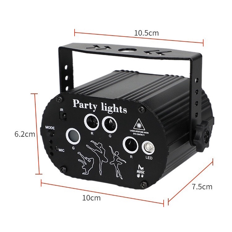 Đèn Laser Mini 5 Cổng Màng Ảo 3D - 2IN1 Nháy Theo Nhạc Trang Trí Phòng Bay Phòng Ngủ Karaoke