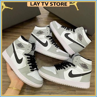 Giày thể thao sneaker jordan xám cao, giày jd xám cao smoke grey full box bill - duti sneaker