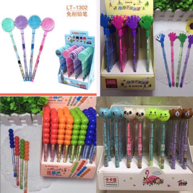COMBO 10 BÚT CHÌ KHÚC ĐẦU HÌNH CUTE