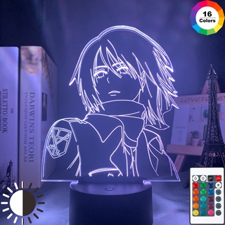 Attack on Titan 3D LED Night Light Colorful Anime Bedside Sleeping Lamp Bedroom Decor Japaness Anime Figure Gift