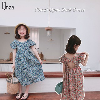 Đầm in hoa hở lưng cho bé gái 1-8 tuổi
