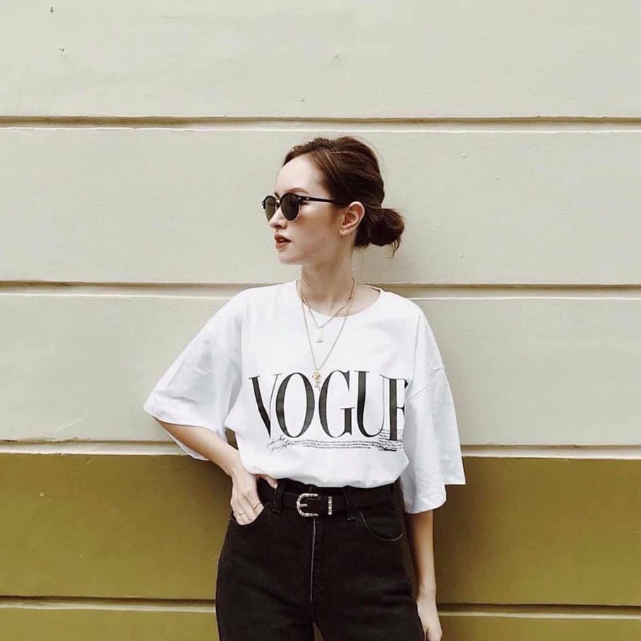 ÁO THUN TRẮNG ĐEN VOGUE UNISEX