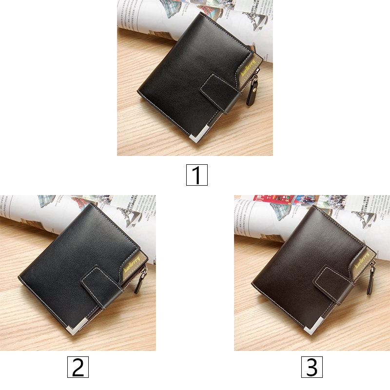 Ví Da Ngắn Baellerry Có Khóa Kéo Đa Năng Thời Trang Cho Nam