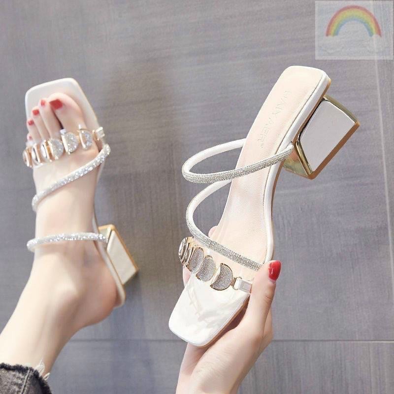 Guốc cao gót mặt đá gót đồng mã M35