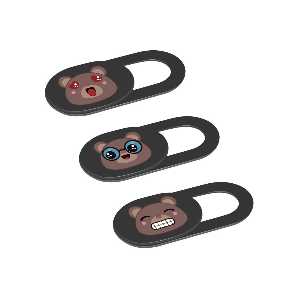 Set 3 Miếng Dán Bảo Vệ Ống Kính Máy Ảnh Họa Tiết Gấu Dễ Thương