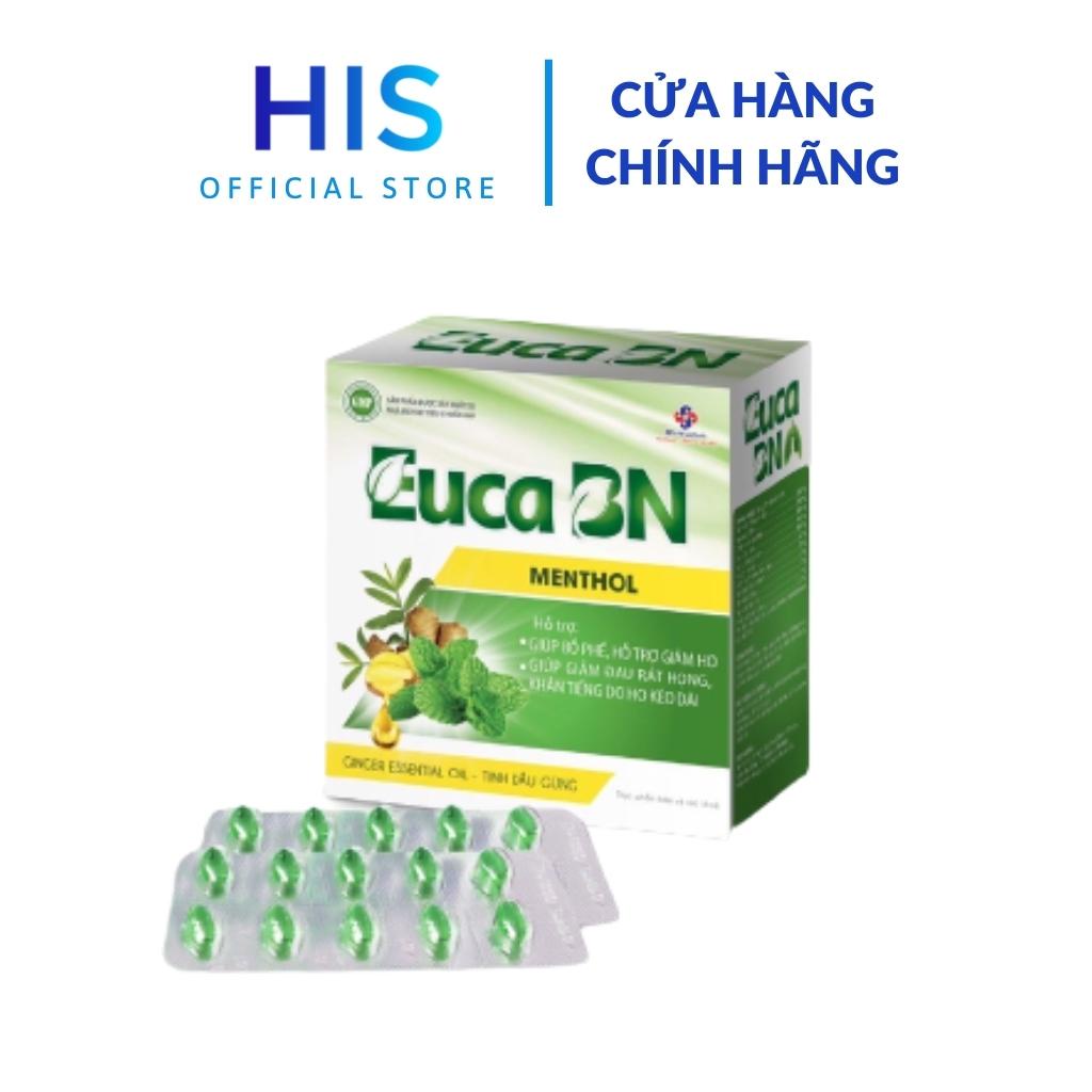Viên Uống Tinh Dầu EUCA BN Hỗ Trợ Giảm Ho Long Đờm Bổ Phế, Giảm Đau Rát Cổ Họng
