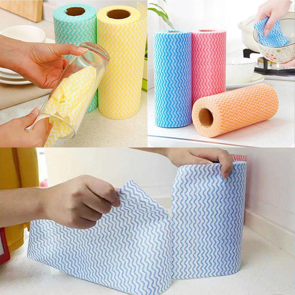 SUENIN Cuộn 50 Miếng Vải Lau Chén Dĩa Chống Bám Dầu Có Thể Tái Sử Dụng