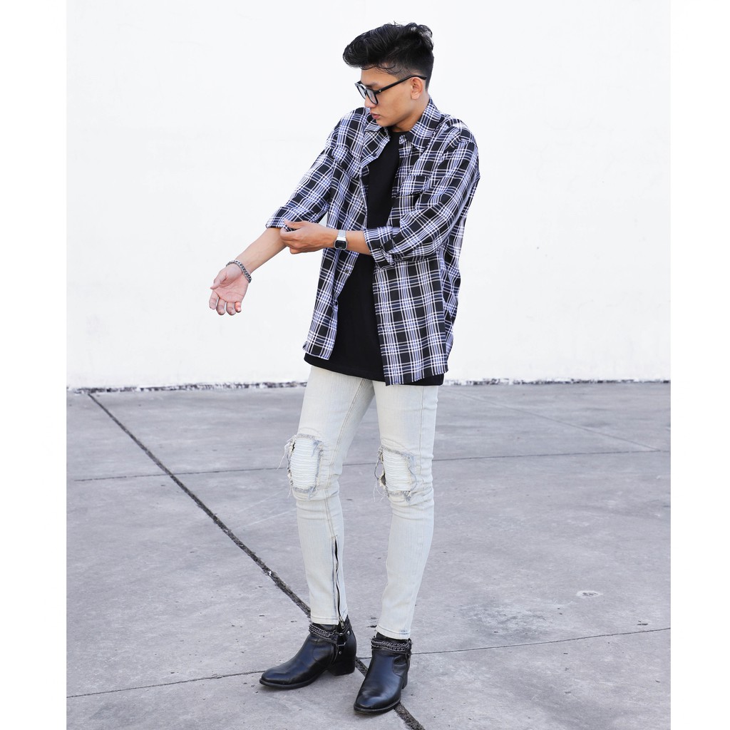 Áo sơ mi flannel sọc caro nhiều màu | BigBuy360 - bigbuy360.vn