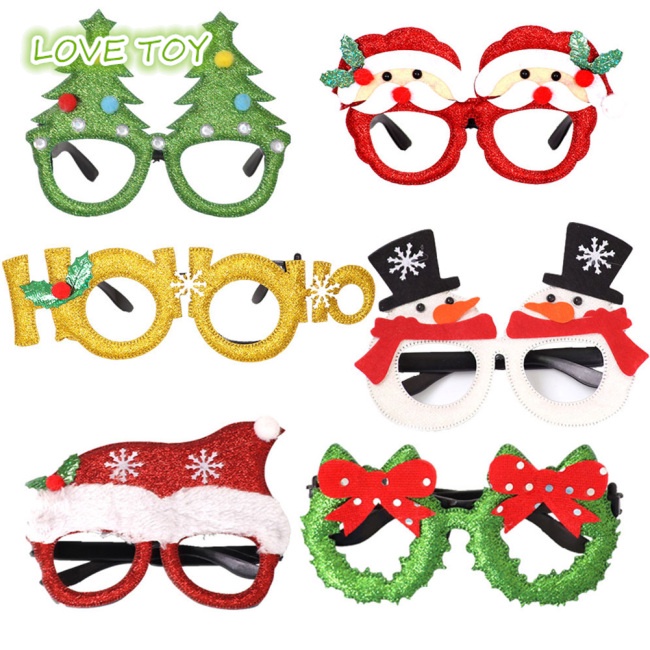 Mắt kính hình ông già Noel/người tuyết/tuần lộc trang trí Giáng sinh