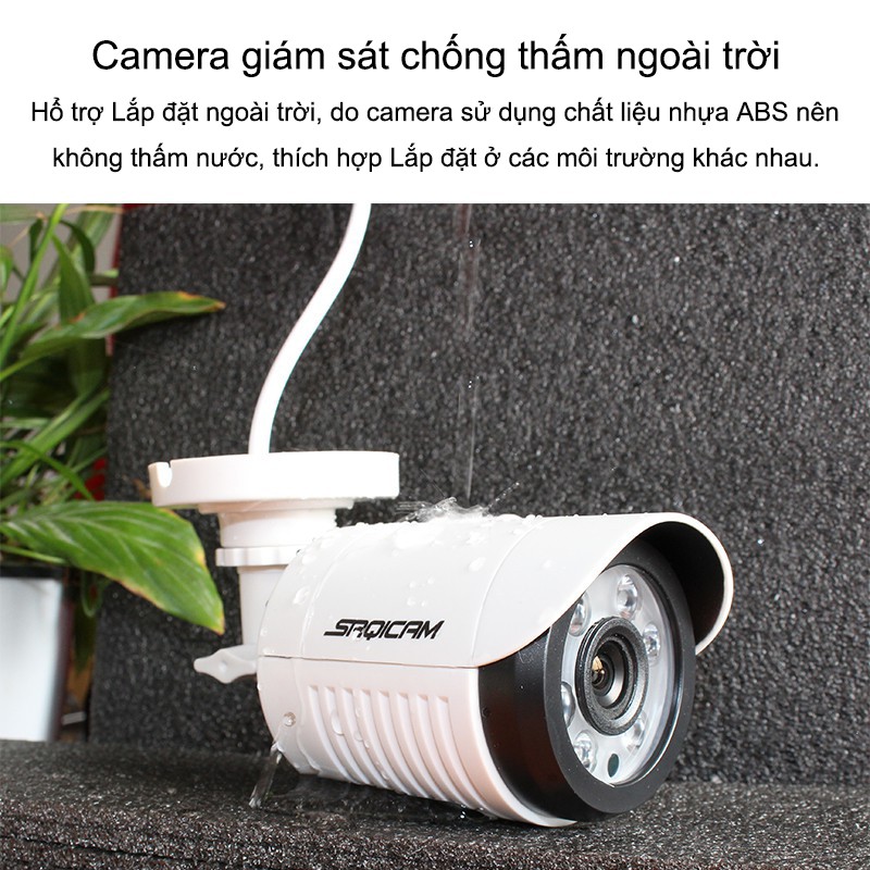 Bộ Camera giám sát Saqicam KIT AHD Full HD 720P Trọn bộ 4 mắt 1MP 20 MÉT dây liền nguồn chống nước xem đêm