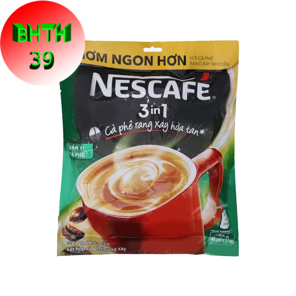 Cà phê hòa tan NesCafe bịch Xanh 46 gói - cafe sữa nescafe 3 in 1