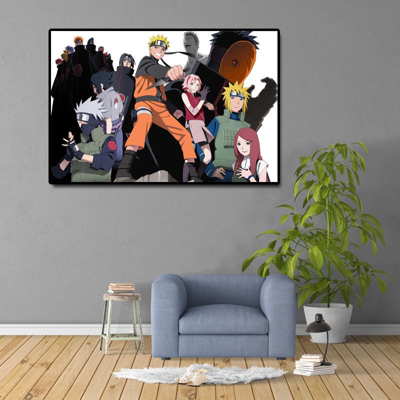 【Sẵn sàng giao hàng】 giấy dán tường giấy dán tường phòng ngủ Áp phích Naruto Uzumaki Anime Nhật Bản dán tường