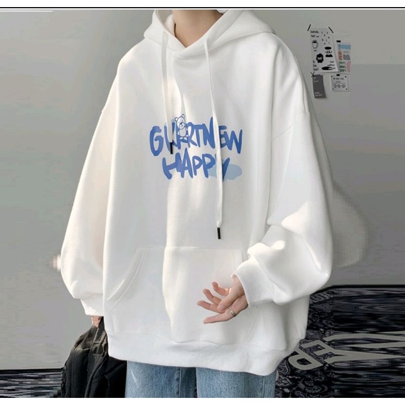 Mẫu áo hoodie gấu chữ happy, sản phẩm áo hoodie  N&amp;C_shop NC0010