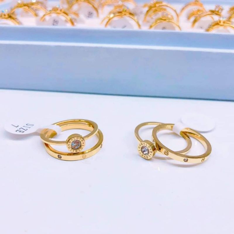 nhẫn cartier love titan mạ vàng 18k