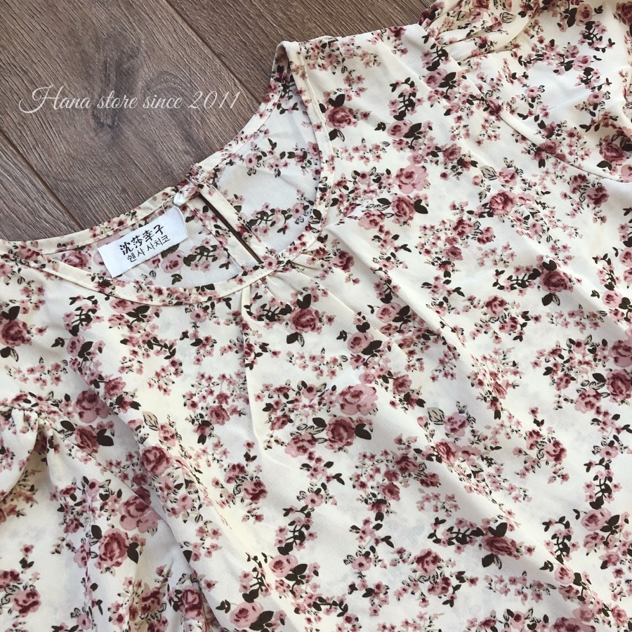 Đầm hoa nhí dáng suông, form rộng, kèm ảnh chụp cận chất freesize dài váy 100cm, hàng sẵn tại Hana store | BigBuy360 - bigbuy360.vn