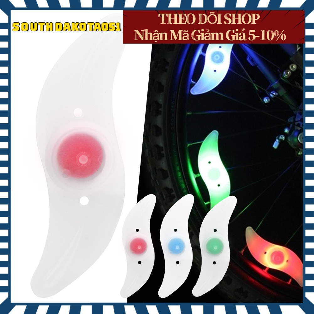 Hàng Sẵn Đèn LED gắn trang trí bánh xe đạp ánh sáng Xe đạp leo núi Ba chế độ Cảnh báo Loại S LED Lá liễu【Southdakota051】