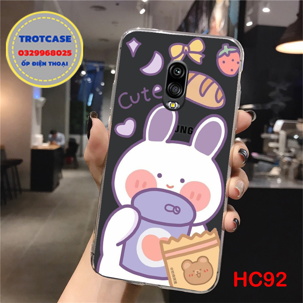 Ốp lưng điện thoại Samsung J7 Plus / J7 Pro - ốp dẻo in hình thỏ hồng và webear tương tư đẹp