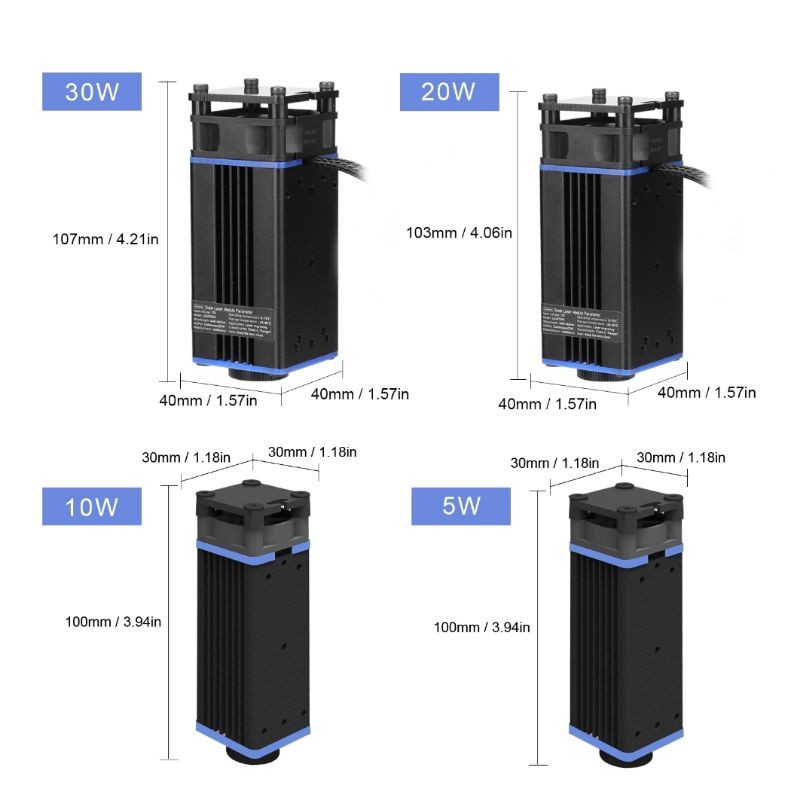 10W Laser Module Đầu Laser 450nm Mini Đầu laser Cắt Cho Laser Khắc Gỗ Đánh Dấu Cắt dụng cụ