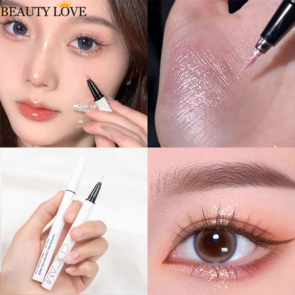 Bút Kẻ Mắt Dạng Lỏng Ánh Kim Cương Lấp Lánh Nhanh Khô / Bút Kẻ Mắt / Kẻ Mắt Lâu Trôi Không Thấm Nước 4 Màu Tùy Chọn