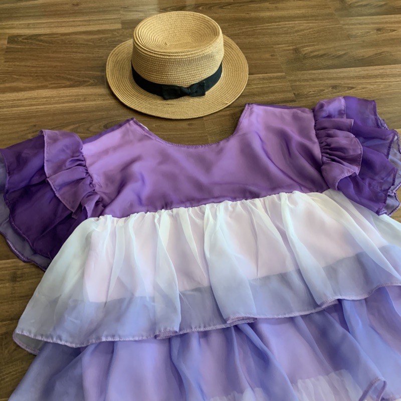 Đầm tím loang màu vintage