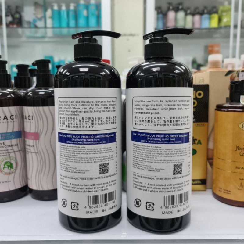 Dầu Gội Xả Phục Hồi Mềm Mượt Green Organic hương Nước hoa 1000ml