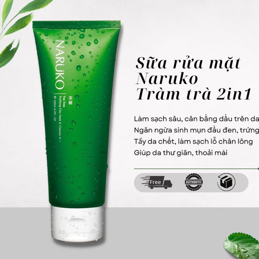 Sữa rửa mặt Naruko tràm trà, làm sạch sâu rất tốt tẩy da chết dành cho da dầu mụn nhạy cảm