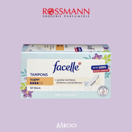 Tampon băng vệ sinh Facelle đủ size, hàng Đức chính hãng - Shop Mecici