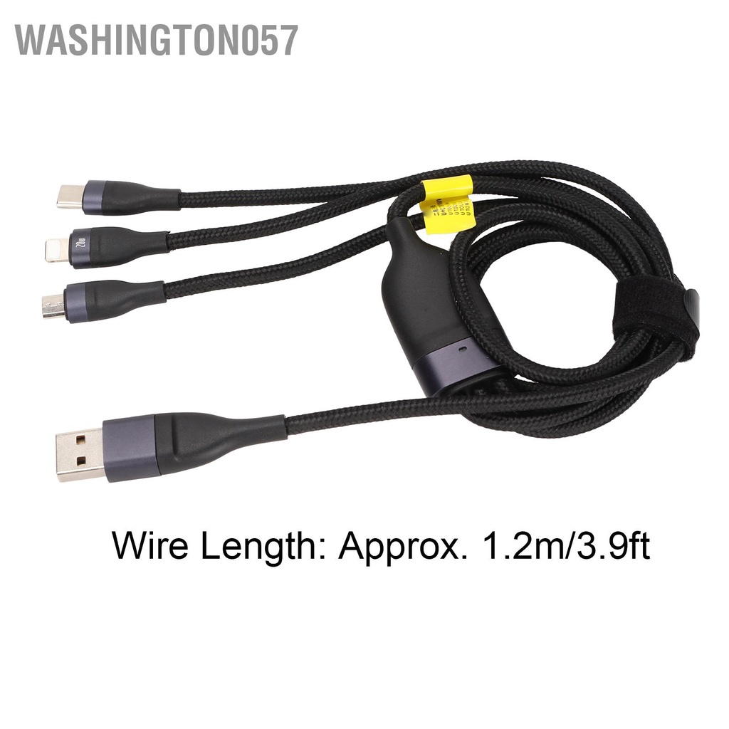 Dây cáp sạc nhanh 2 đầu 3 USB Type C IP Micro USB 100W cho điện thoại/ máy tính bảng