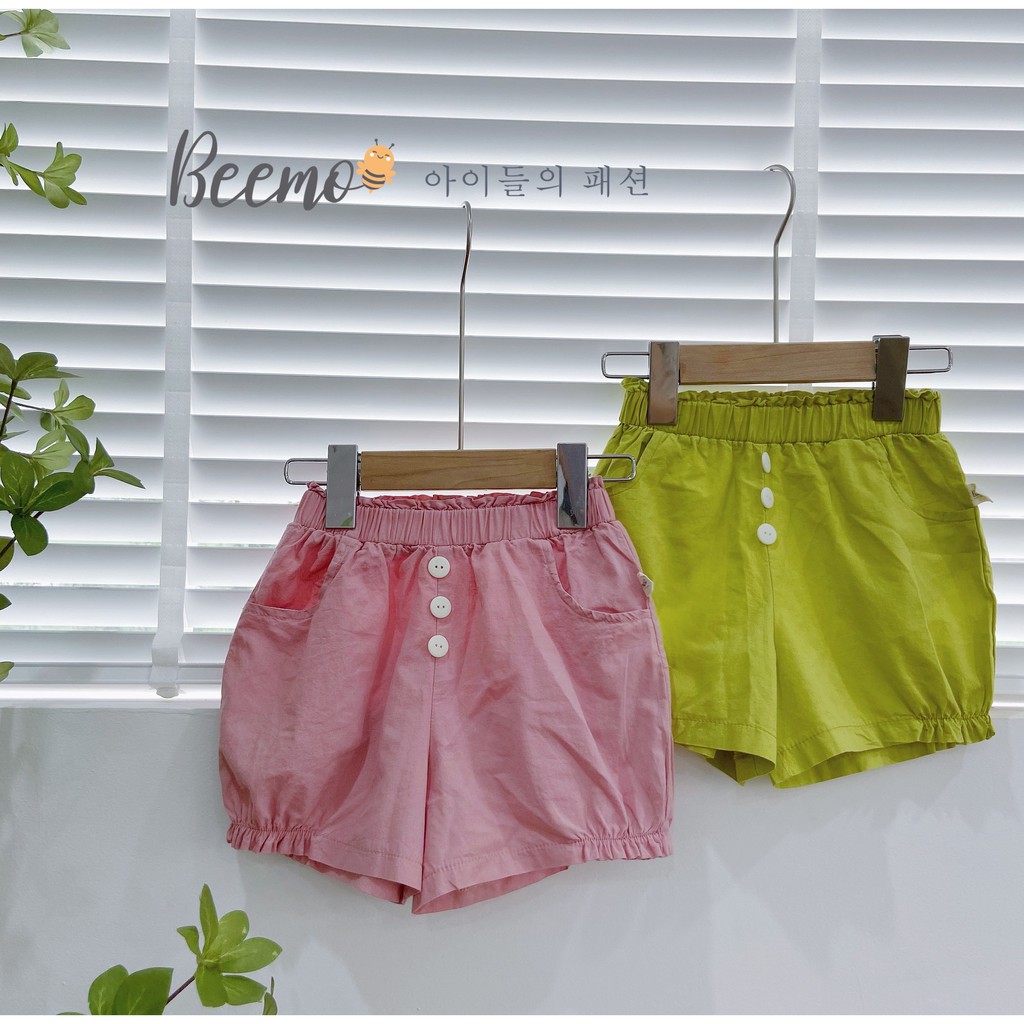 Sét trang phục viền bèo bé gái Beemo - Chất liệu thô mềm mại phối quần cotton mát mẻ ,hoạ tiết in nổi trước ngực B060