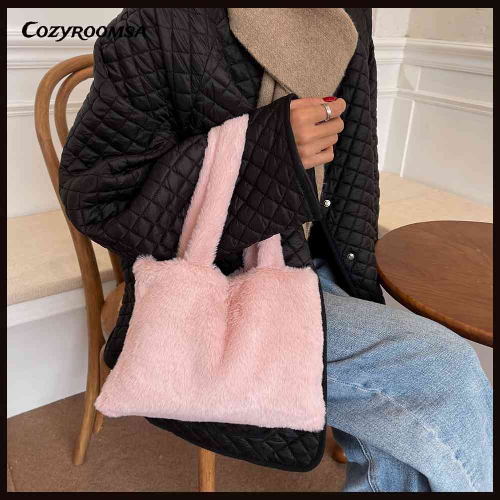 Túi Xách Lông Nhung Mềm Mại Phong Cách Retro Cho Nữ