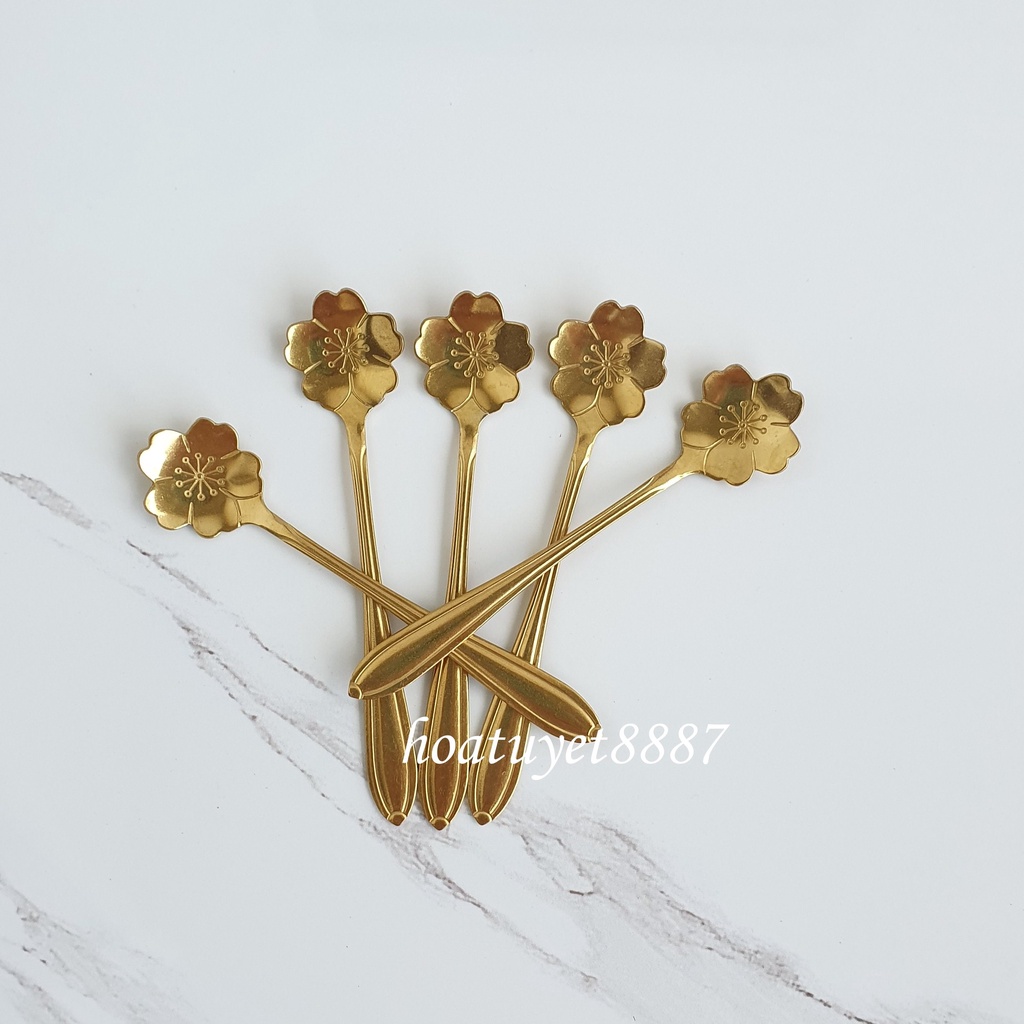 Thìa muỗng cà phê inox mạ vàng