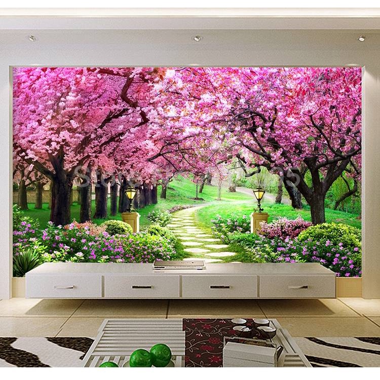 Giấy Dán Tường 3D Tự Dính Chống Nước Hình Phong Cảnh Thiên Nhiên Trang Trí Phòng Ngủ/Phòng Khách/Phòng Ngủ