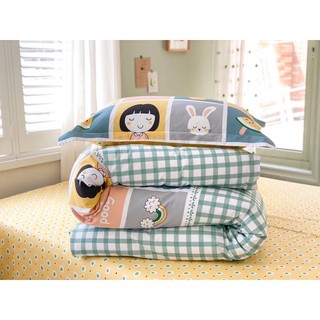 Set 5 món chăn ga gối Cotton Poly Hàn quốc