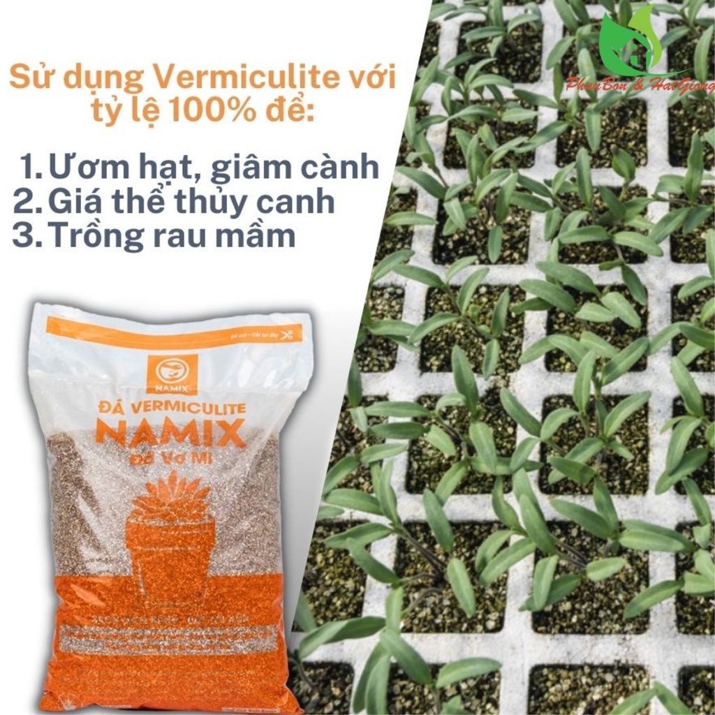 Đá Vermiculite  NAMIX - Chuyên Dùng Cho Trồng Rau Mầm, Ươm Cây Con, Giâm cành - Shop Phân Bón và Hạt Giống