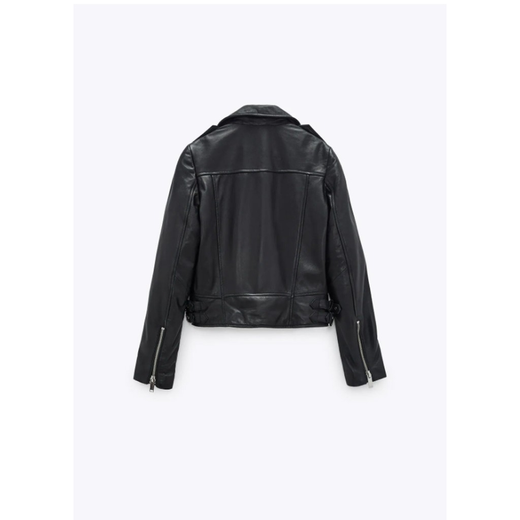 ÁO KHOÁC DA ZRA NỮ BIKER JACKET MÀU ĐEN