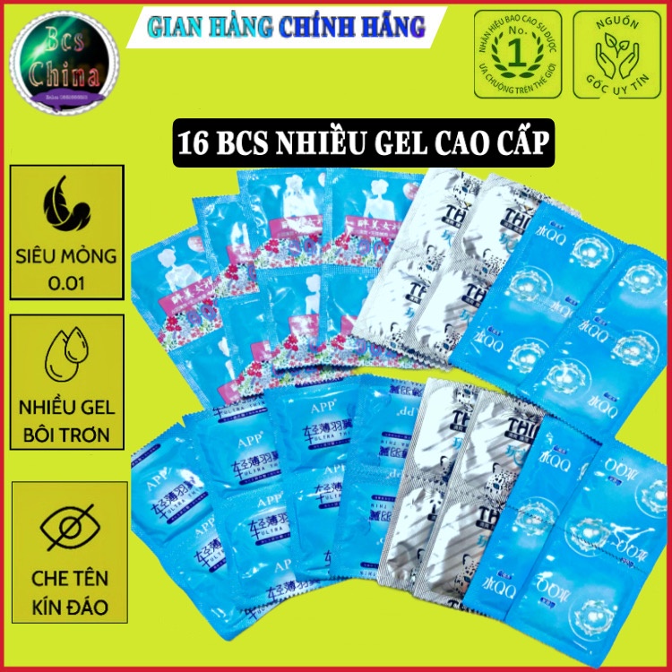 [ combo 16 cái ] Bao cao su siêu mỏng cao cấp,mềm mỏng nhiều nước, nội địa trung quốc, uy tín - chất lượng